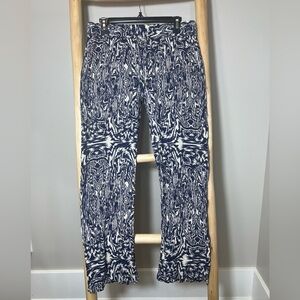 Hester Orchard Navy Blue Cream Boho Pants Lightweight medium